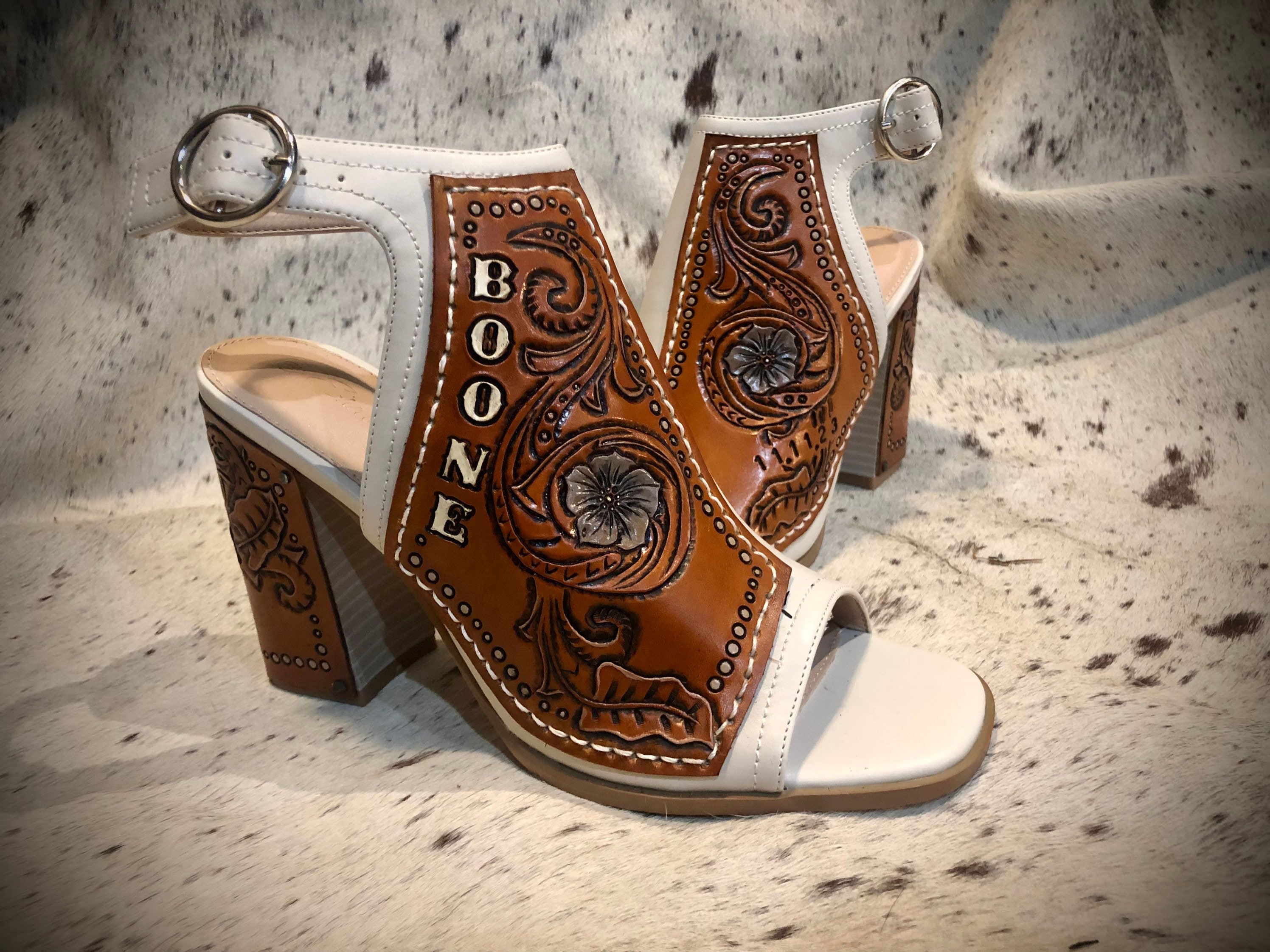 Custom Tooled Leather Heels Etsy