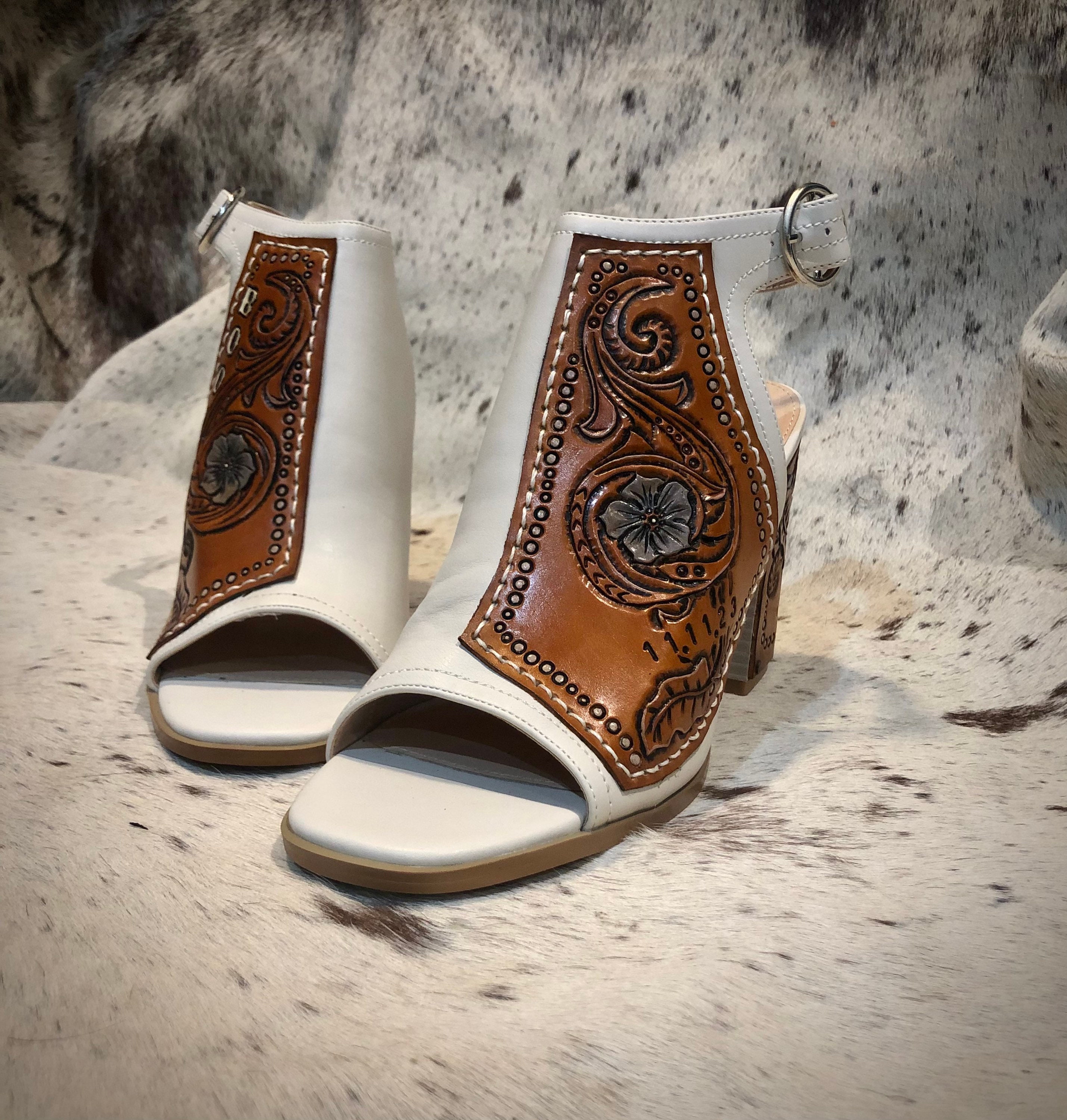 Custom Tooled Leather Heels Etsy