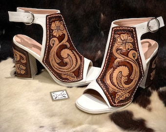 Custom Tooled Leather Heels