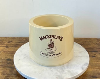 Vintage MCM Mackinlays Scotch Whisky Plastic Insulated Ice Bucket; NO LID; Retro Barware; Gift for Whiskey Aficionado; Made in Great Britain