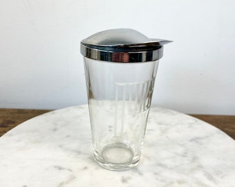 Vintage Federal Glass "Ours" Cocktail Shaker; Retro Barware; Art Deco Bar Cart; Gift for Newlyweds; Elegant Dining Room; Grannycore Kitschy