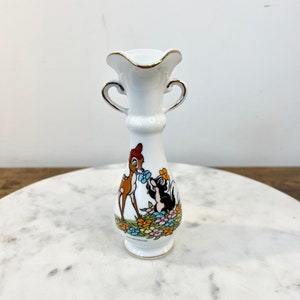 Vintage 1960's Walt Disney Bambi Porcelain Bud Vase; Made in Japan; Collectible Disney Memorabilia; Gift for Collector; Retro Nursery Decor