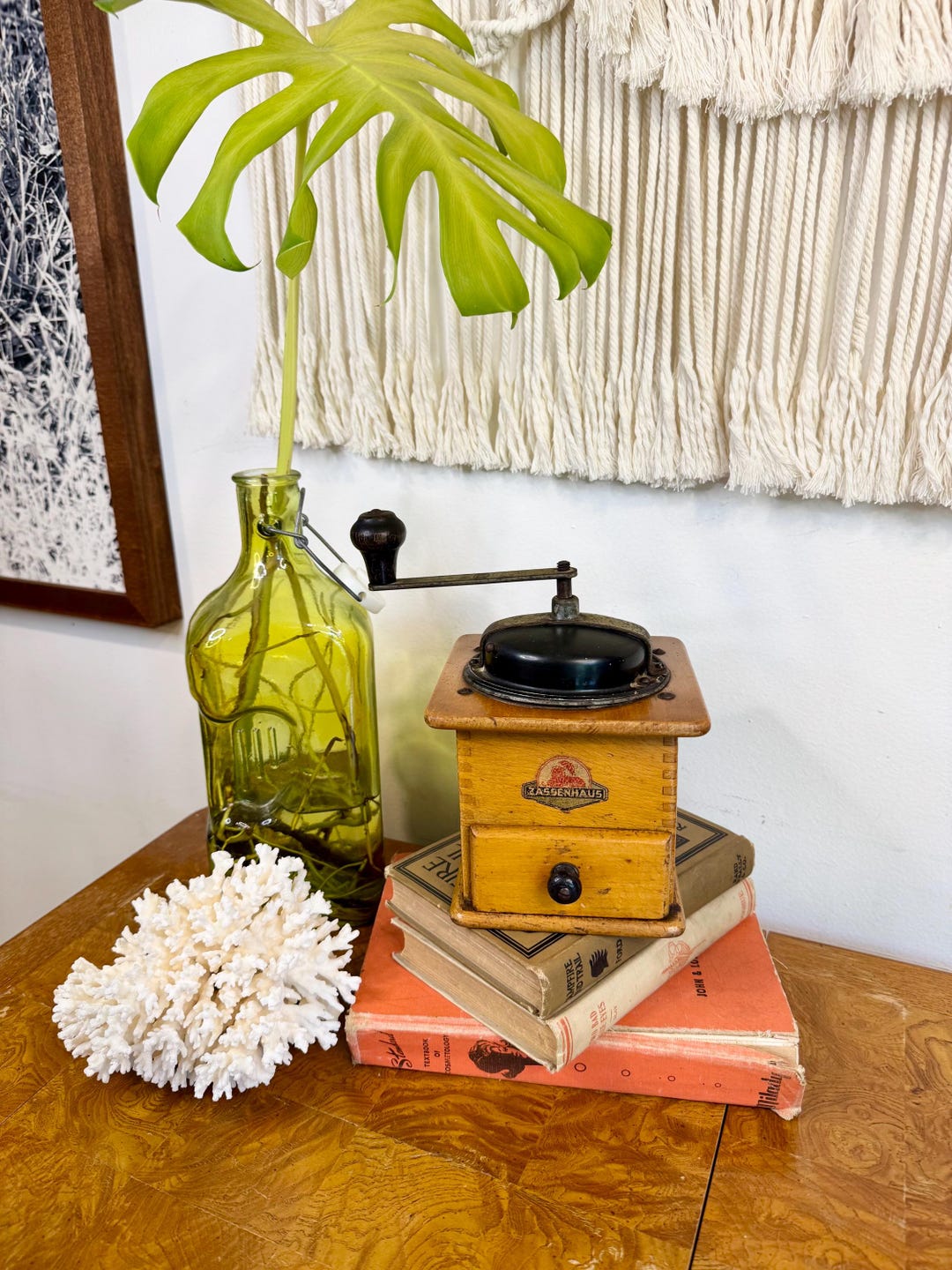 Vintage 1930's Zassenhaus Germany Hand Crank Wooden Coffee Grinder ...