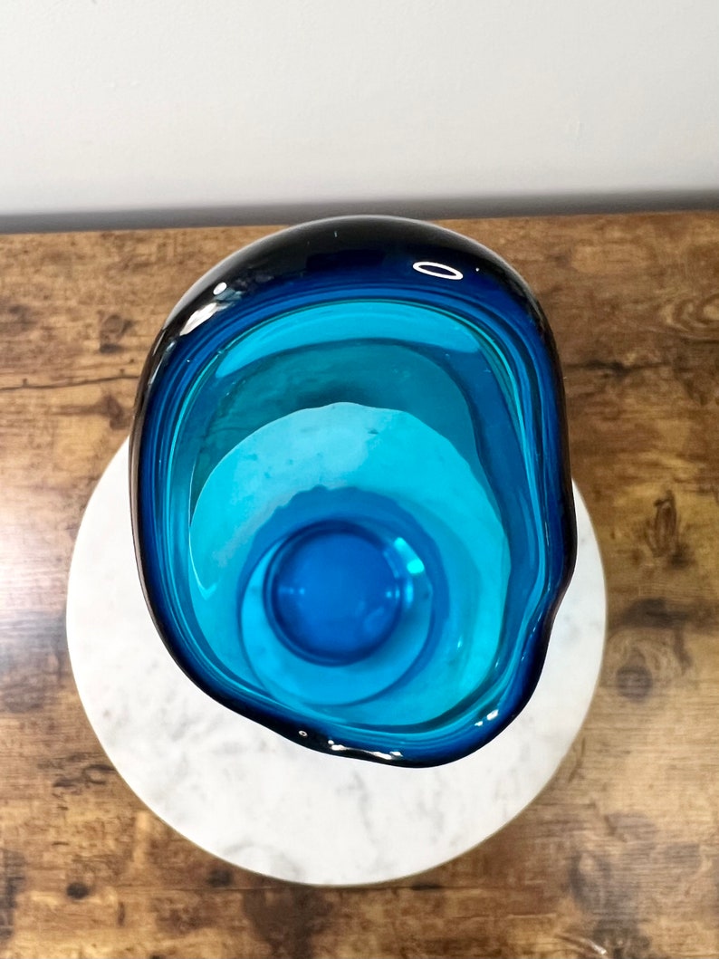 Vintage LE Smith Swung Vase Blue Smoothie Swung Vase MCM Etsy