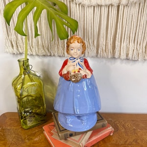 Vintage Little Red Riding Hood Ceramic Cookie Jar; Retro Kitchenalia; Gift for Hostess; Grannycore Kitsch; Fairytale Kitchen; Country Pantry
