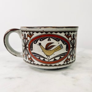 Vintage Mid Century Modern Takahashi Rooster Mug; Retro Kitchenalia; MCM Large Handled Mug; Gift for Host; Collectible Dishware; Groovy Cups