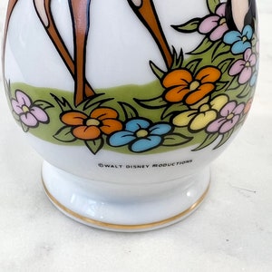 Vintage 1960's Walt Disney Bambi Porcelain Bud Vase Made in Japan Collectible Disney Memorabilia Gift for Collector Retro Nursery Decor afbeelding 6