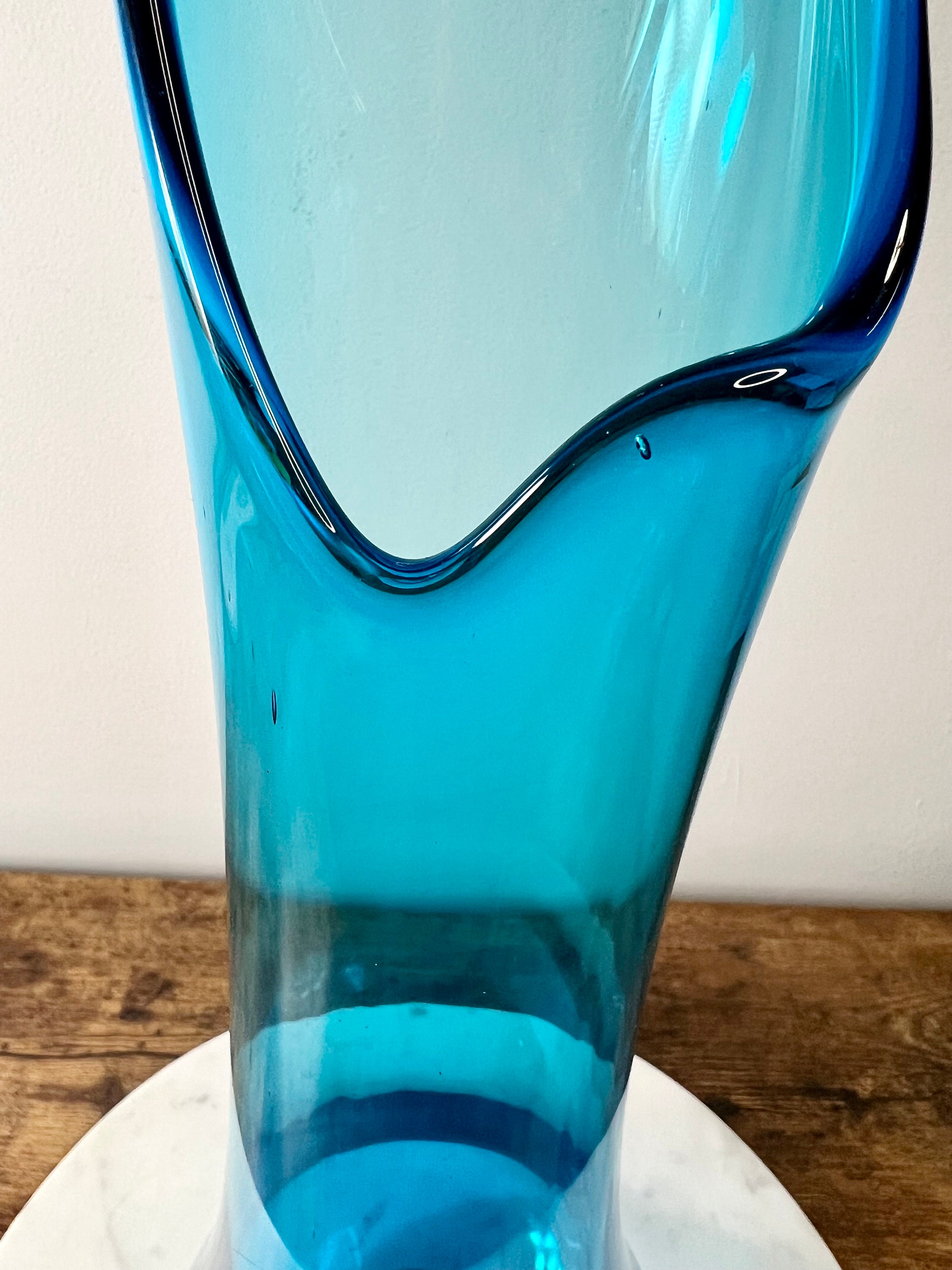 Vintage LE Smith Swung Vase Blue Smoothie Swung Vase MCM Etsy