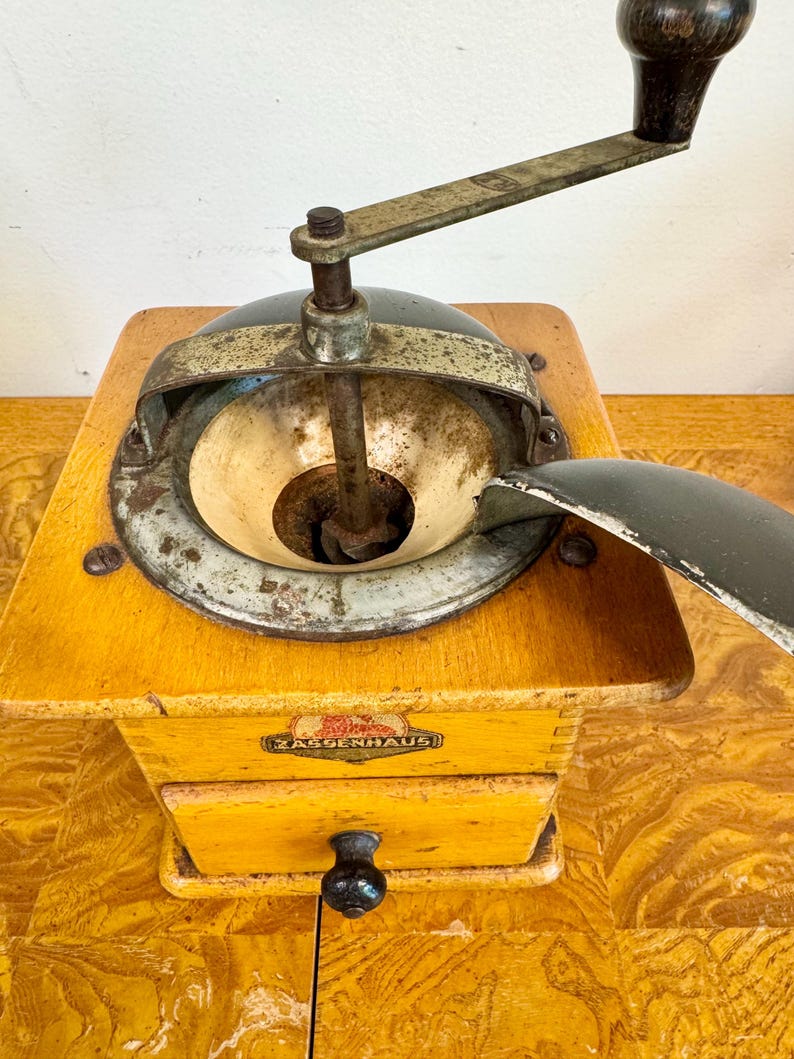 Vintage 1930's Zassenhaus Germany Hand Crank Wooden Coffee Grinder ...