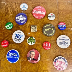 Bundle of 15 Vintage Local Election Political Pins; AS SHOWN; Retro Voting Memorabilia; Gift for Collector; Mid Century Political Buttons
