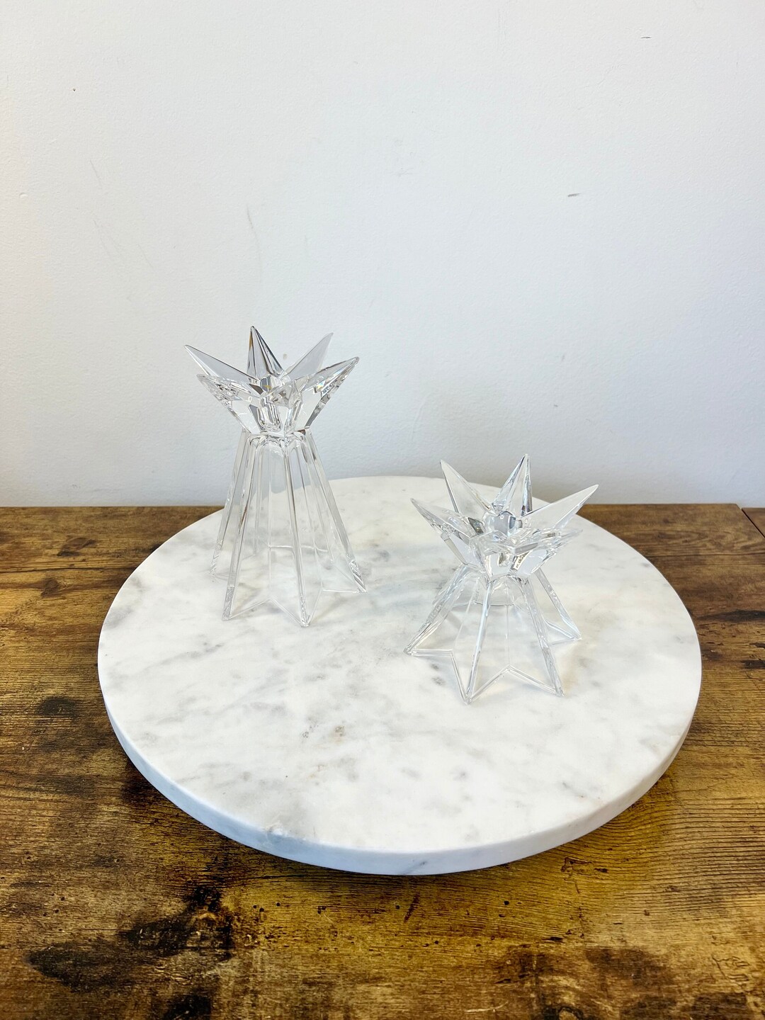 Vintage Nachtmann galaxia Starburst Crystal Candlestick Holders Set of