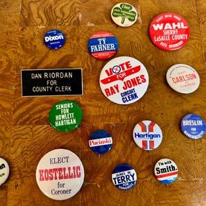 Bundle of 15 Vintage Local Election Political Pins; AS SHOWN; Retro Voting Memorabilia; Gift for Collector; Mid Century Political Buttons