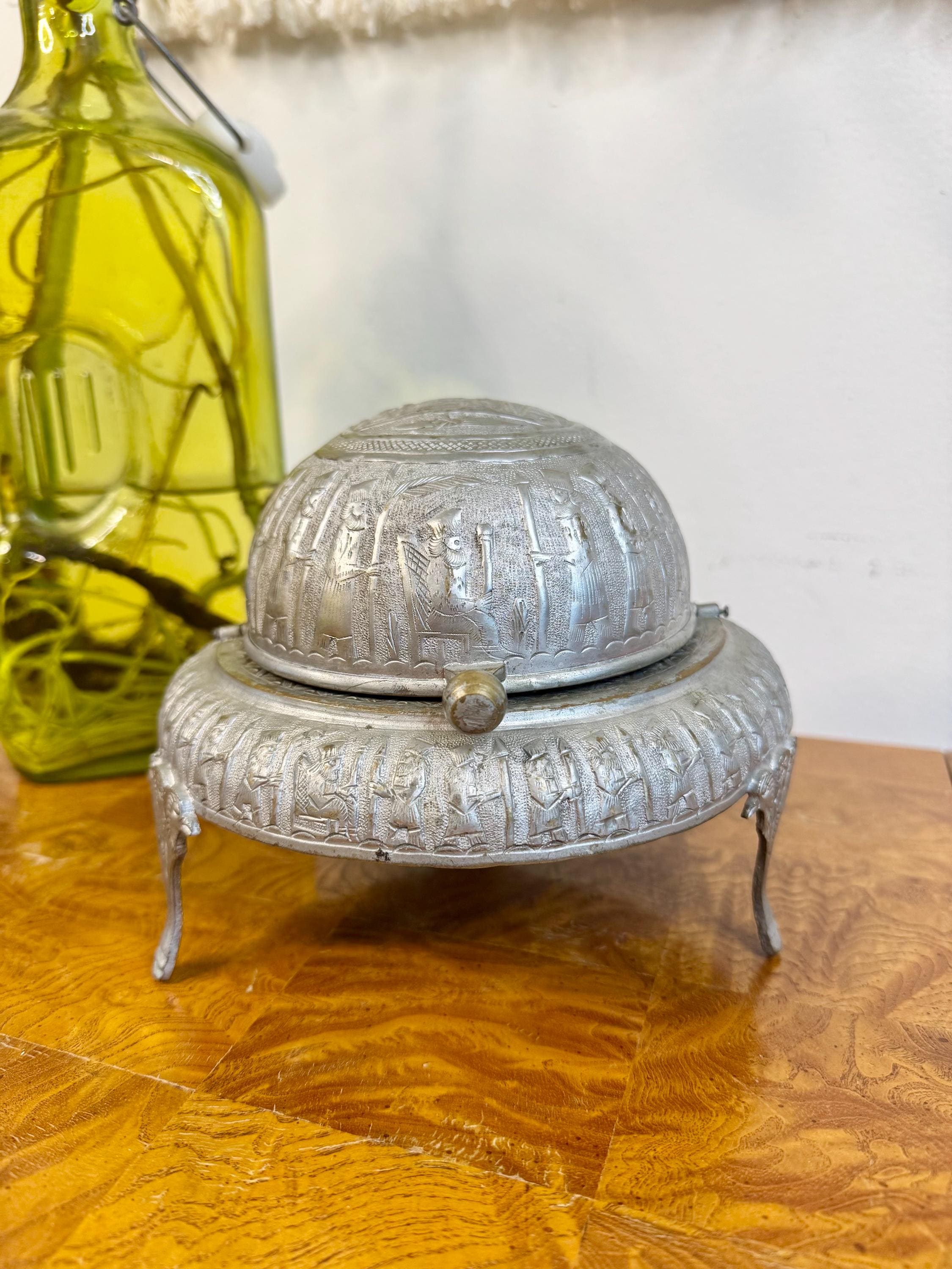 Roll Top Caviar Dish Silver - Etsy
