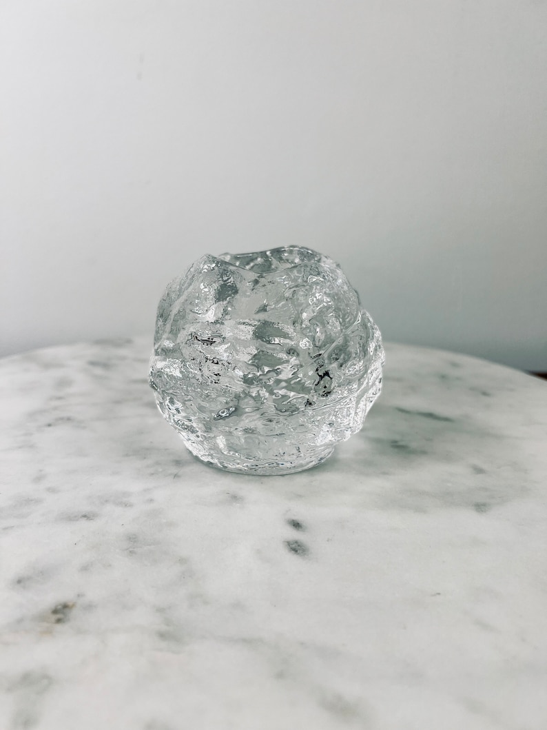 Vintage Kosta Boda Snowball Candle Holder Tea Light Candle Votive