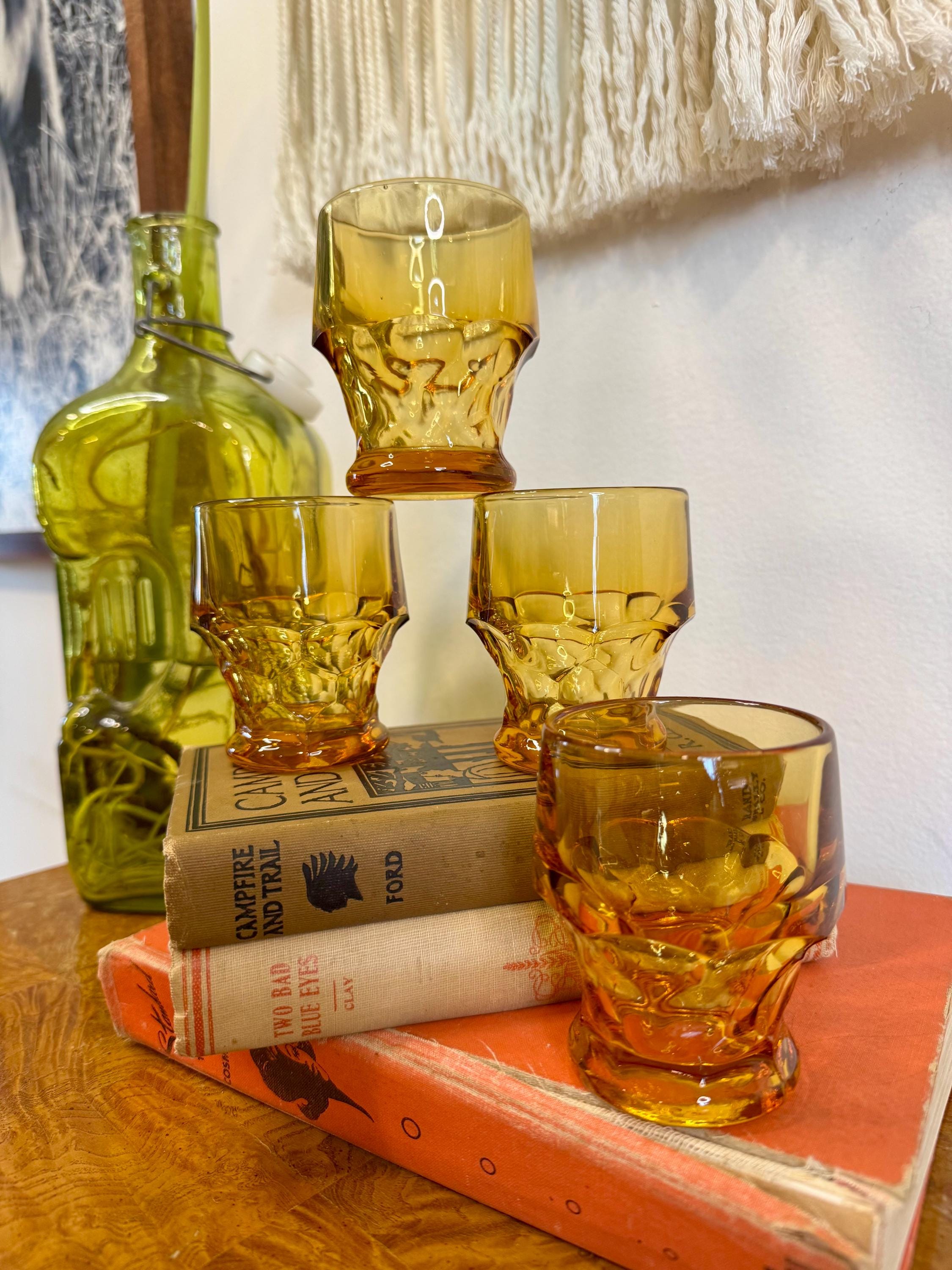 【ヴィンテージ】Anchor Hocking アンバーガラス Vintage Anchor Hocking Amber Glass Dishes- Sandwich - Desert