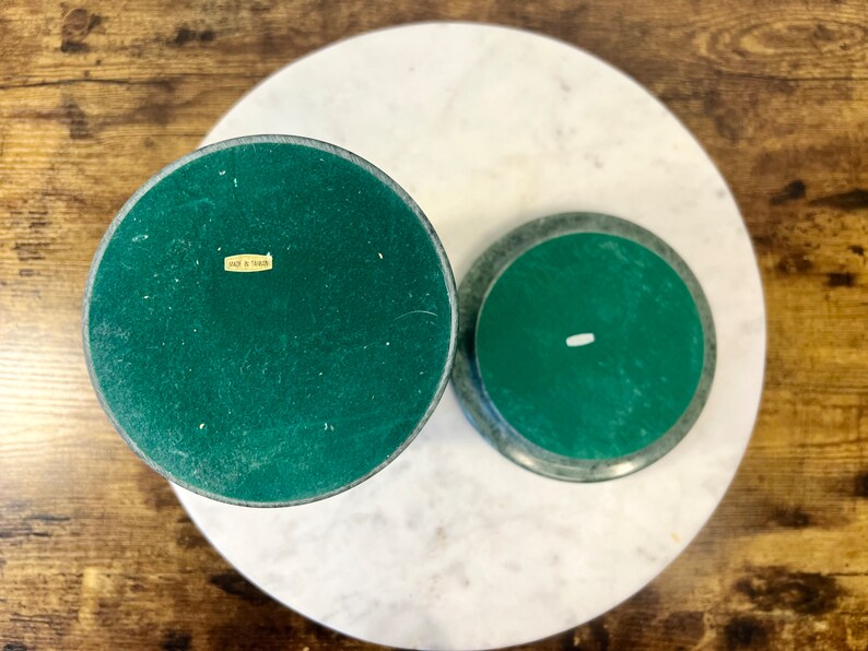 Vintage Green Marble Wine Chiller and Coaster Set Elegant Barware Gift