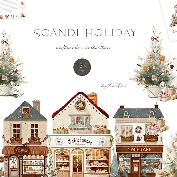 Scandinavian Christmas Holiday, Scandinavian Decore, Swedish Clipart, Scandinavian Décor, clip ' art, cli part, Christmas DIY Gift,