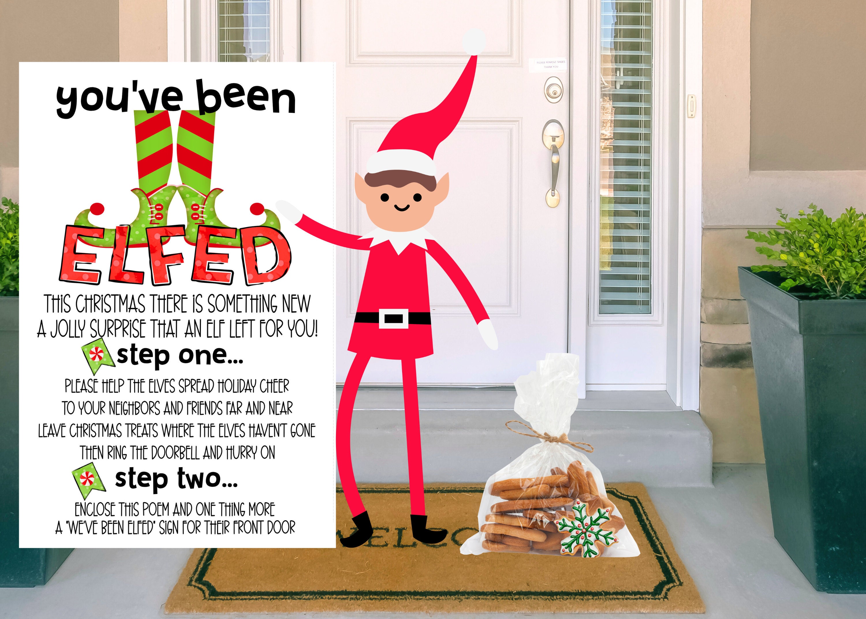 You've Been Elfed Printable, Christmas Efled Game, Peppermint Christmas ...