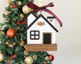 Archivo de adornos para casa nueva 2023, regalo de inauguración cortado a láser (descarga digital)