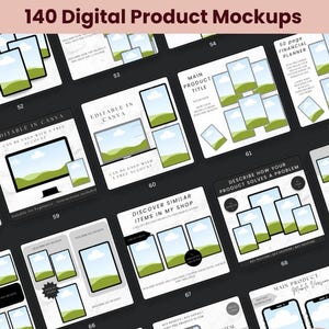 140 Etsy Listing Mockup Templates: Canva Mockup Bundle