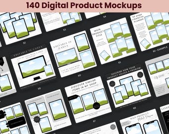 140 mock-upsjablonen voor Etsy-listing: canva-mockupbundel