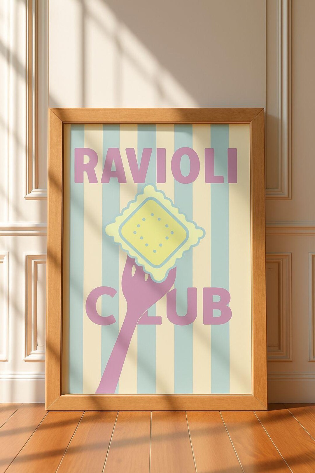Ravioli Club Wall Retro Art Poster, Italian Food Lover, Kitchen Pasta ...