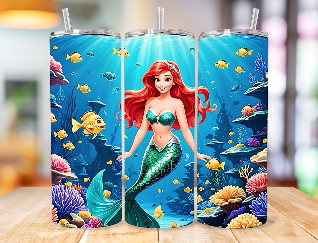 Mermaid Princess 20oz Tumbler Wrap: Under the Sea PNG (digital Download ...