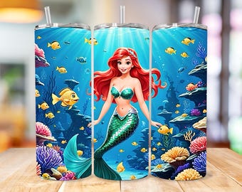 Mermaid Princess 20oz Tumbler Wrap: Under The Sea PNG (Digital Download)