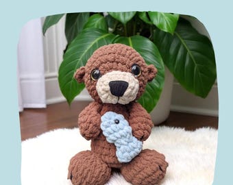 Patrón de nutria marina a crochet: Peluche amigurumi (solo descarga digital)