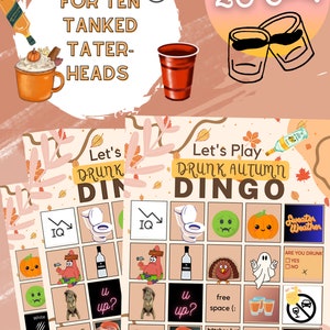 20 Drunk Autumn Bingo Cards
