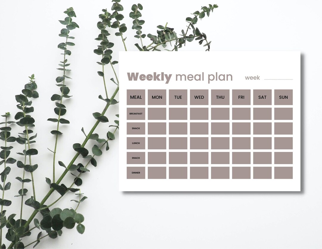 Weekly Meal Planner | Instant Download - Etsy