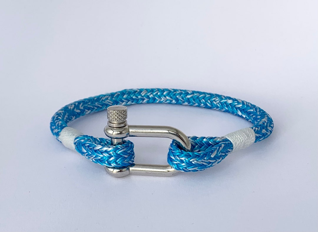 Sailing Rope Bracelet in Blue Braid Shackle Bracelet Etsy