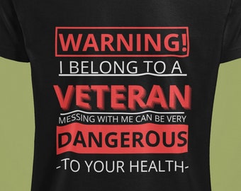 I Belong to a Veteran Custom Print T-Shirt Patriotic Military Gift Unisex Cotton Tee