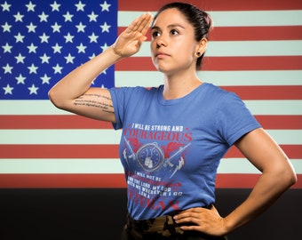 Courageous Veteran Graphic T-Shirt Patriotic Military Pride Tee Memorial Day Gift for Him Her