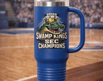 Swamp Kings 2026 Champions 40oz Tumbler with Handle Gator Fan Travel Cup Sports Gift