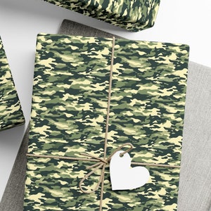 Green Military Camo Gift Wrap Paper