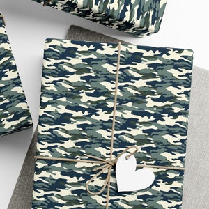 Green Military Camo Gift Wrap Paper