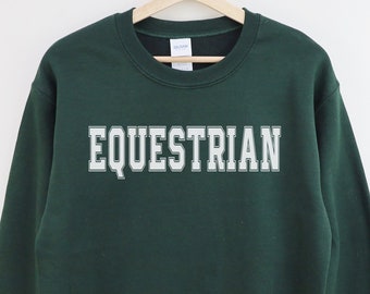 Equestrian Sweatshirt Horseback Riding Crewneck Horse Lover Gift For Women Country Western Rodeo Cowgirl Sweater