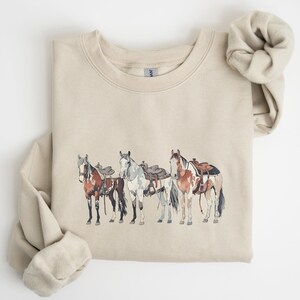 Western Horses Crewneck Sweatshirt