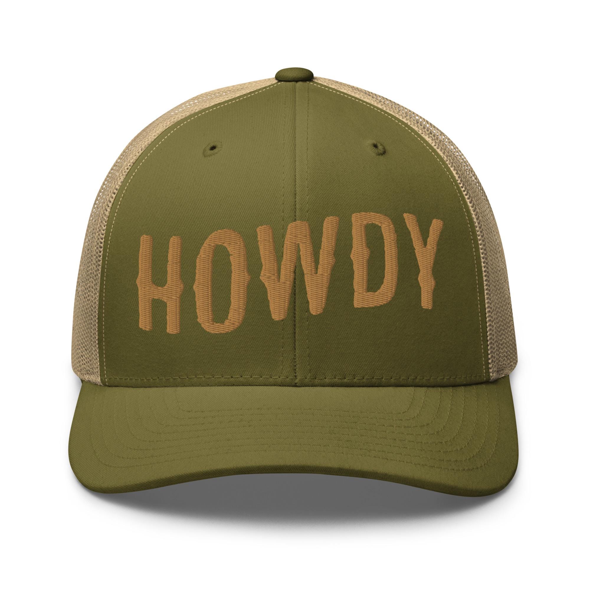 2728 Howdy Cowboy Hat Trucker | Vintage Country Cowgirl Western Trendy Embroidered Howdy Trucker Hat main image 3