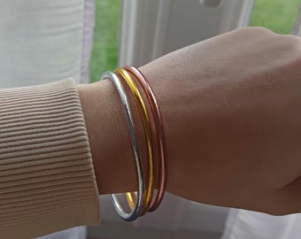 Thin Buddhist lucky charm bangle - waterproof mantra bracelet