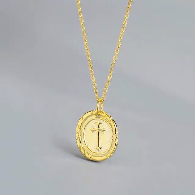 925 Silver Cross Necklace Etsy