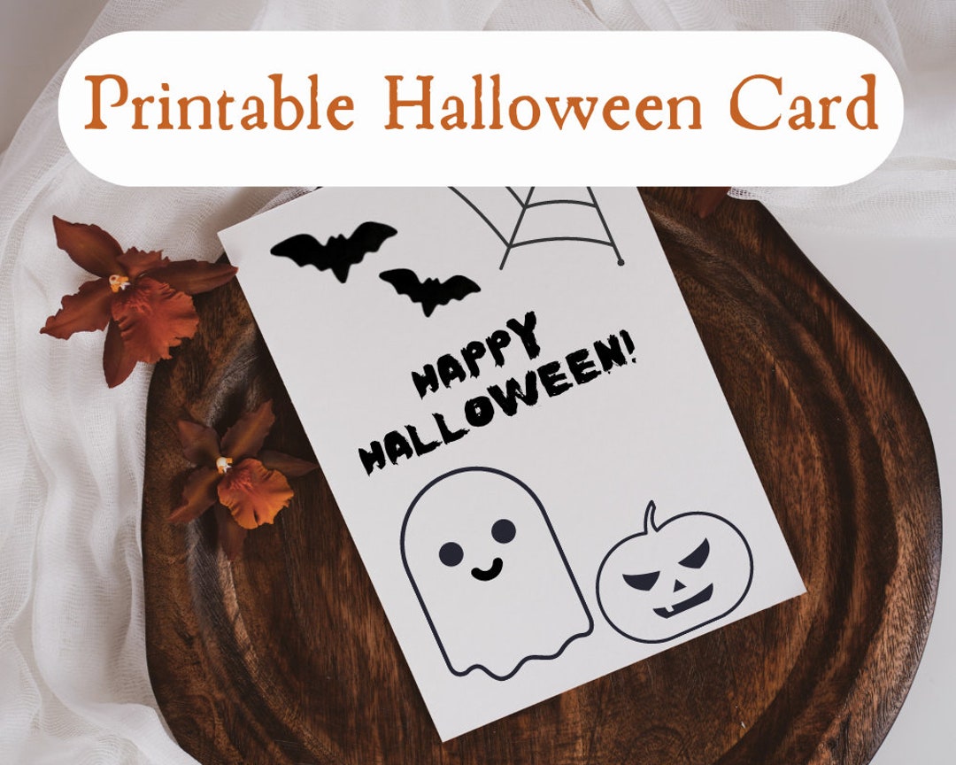 Printable Halloween Card Simple Printer Friendly Halloween Card Happy ...