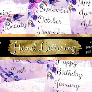 35 Hand Lettering Practice Lettering Workbook Calligraphy Practice Sheets Handlettering Worksheets Download