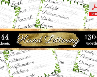 Quaderno di esercizi di lettering a mano: fogli di calligrafia (download digitale)