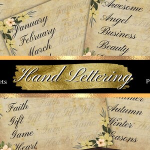40 Hand Lettering Practice Hand Writing Workbook Calligraphy Practice Sheets Alphabet Practive Worksheets Download