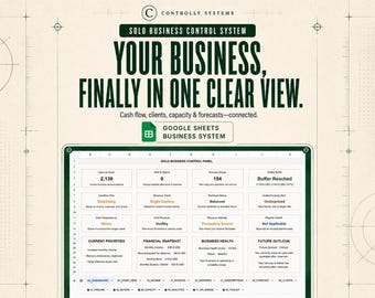 Small Business Spreadsheet for Google Sheets, Freelancer Dashboard and Business Tracker