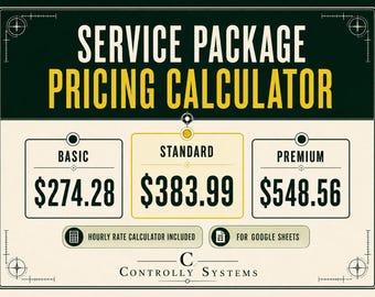 Service Package Pricing Calculator | Google Sheets Template with Hourly Rate Tool