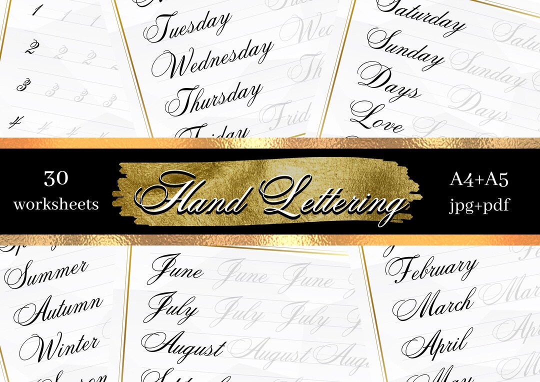 31 Hand Lettering Practice Hand Writing Workbook Calligraphy Practice ...