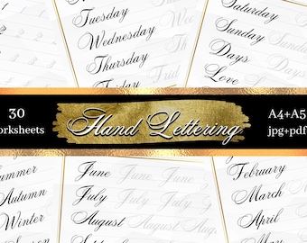 Hand Lettering Practice Workbook: Calligraphy Alphabet Sheets (Digital Download)